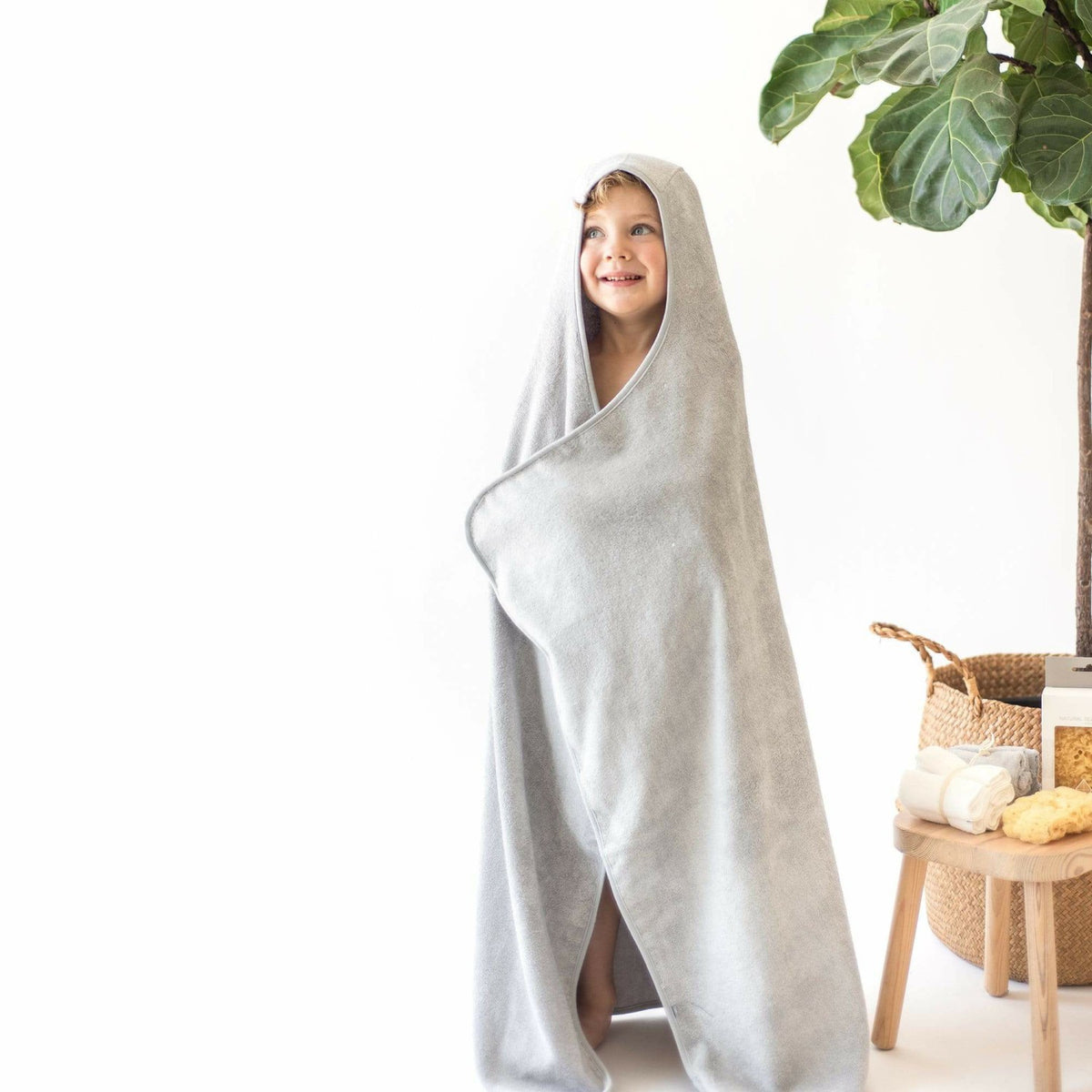 Kyte Baby Toddler Hooded Bamboo Bath Towel in Storm