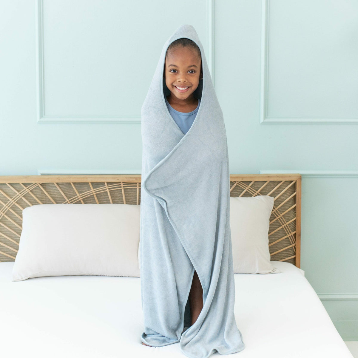 Kyte Baby Toddler Hooded Bamboo Bath Towel in Fog
