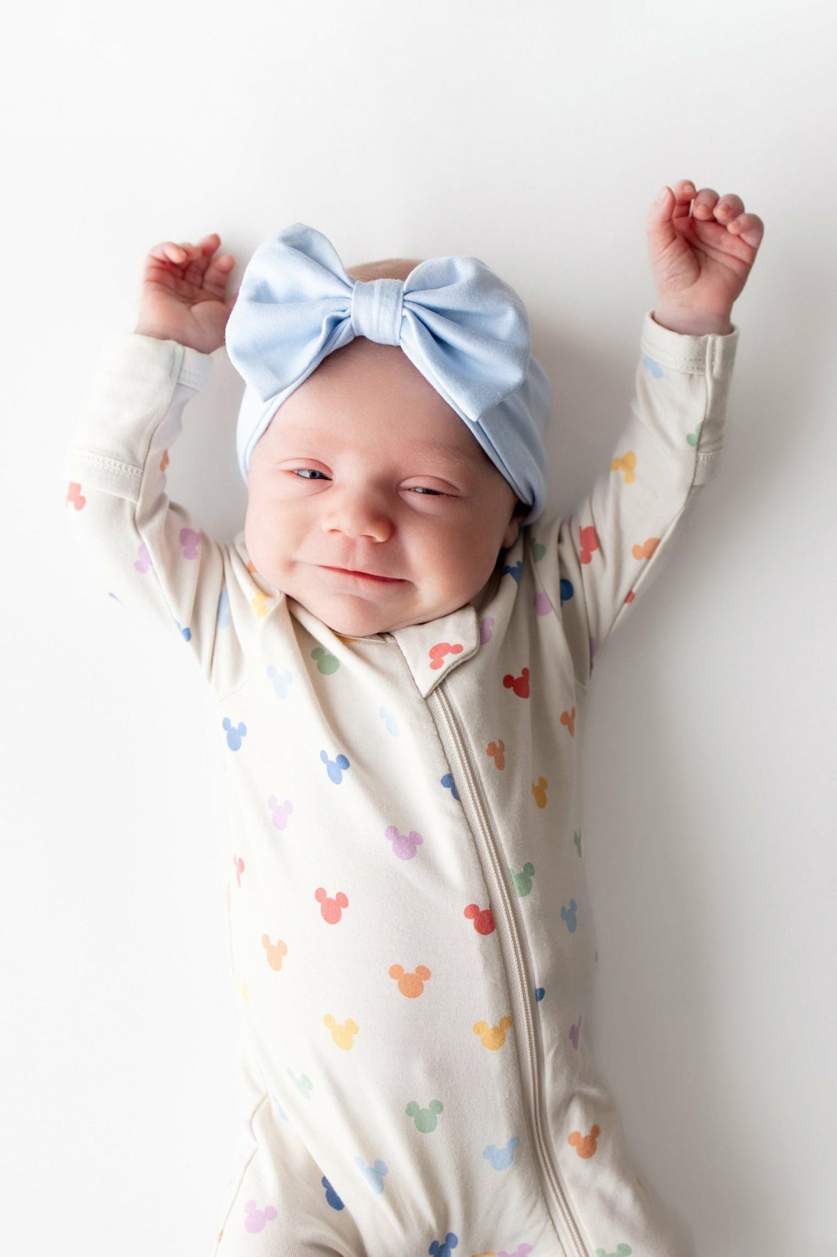 Kyte Baby Zippered Footie in Pastel Mickey Mouse