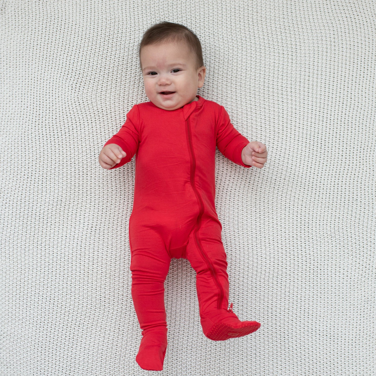 Kyte Baby Zippered Footie in Cardinal