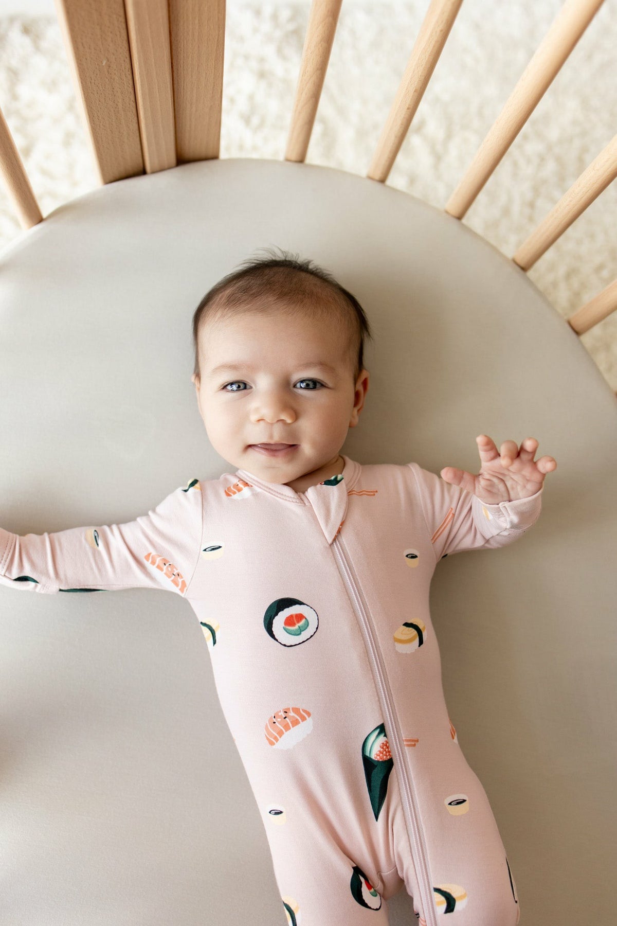 Kyte Baby Zippered Footie in Blush Sushi