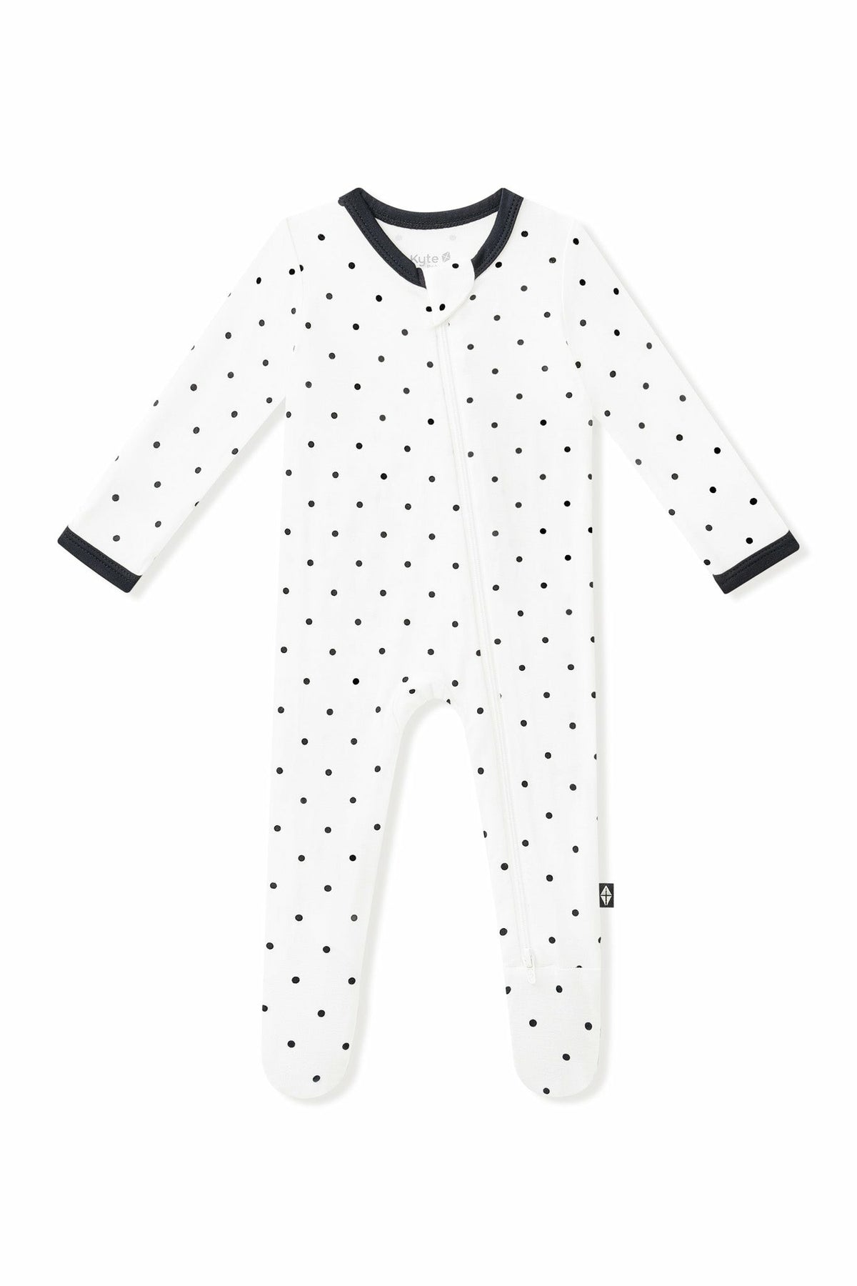 Kyte Baby Zippered Footie in Midnight Polka Dot