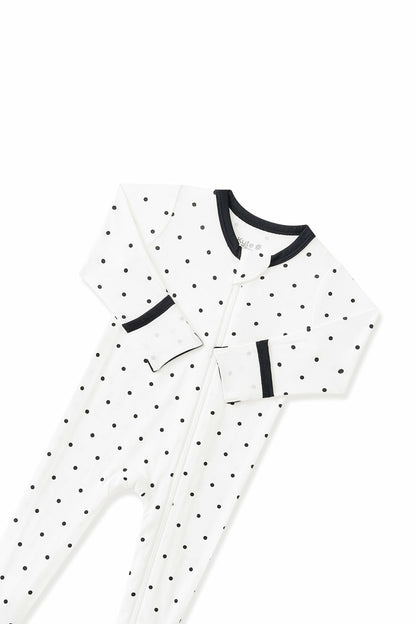 Kyte Baby Zippered Footie in Midnight Polka Dot