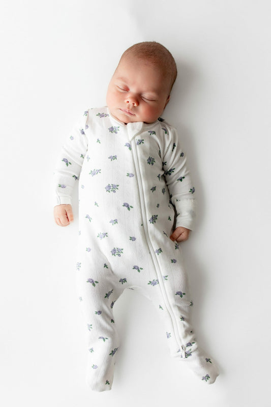 Kyte Baby Pointelle Zippered Footie in Spray Rose