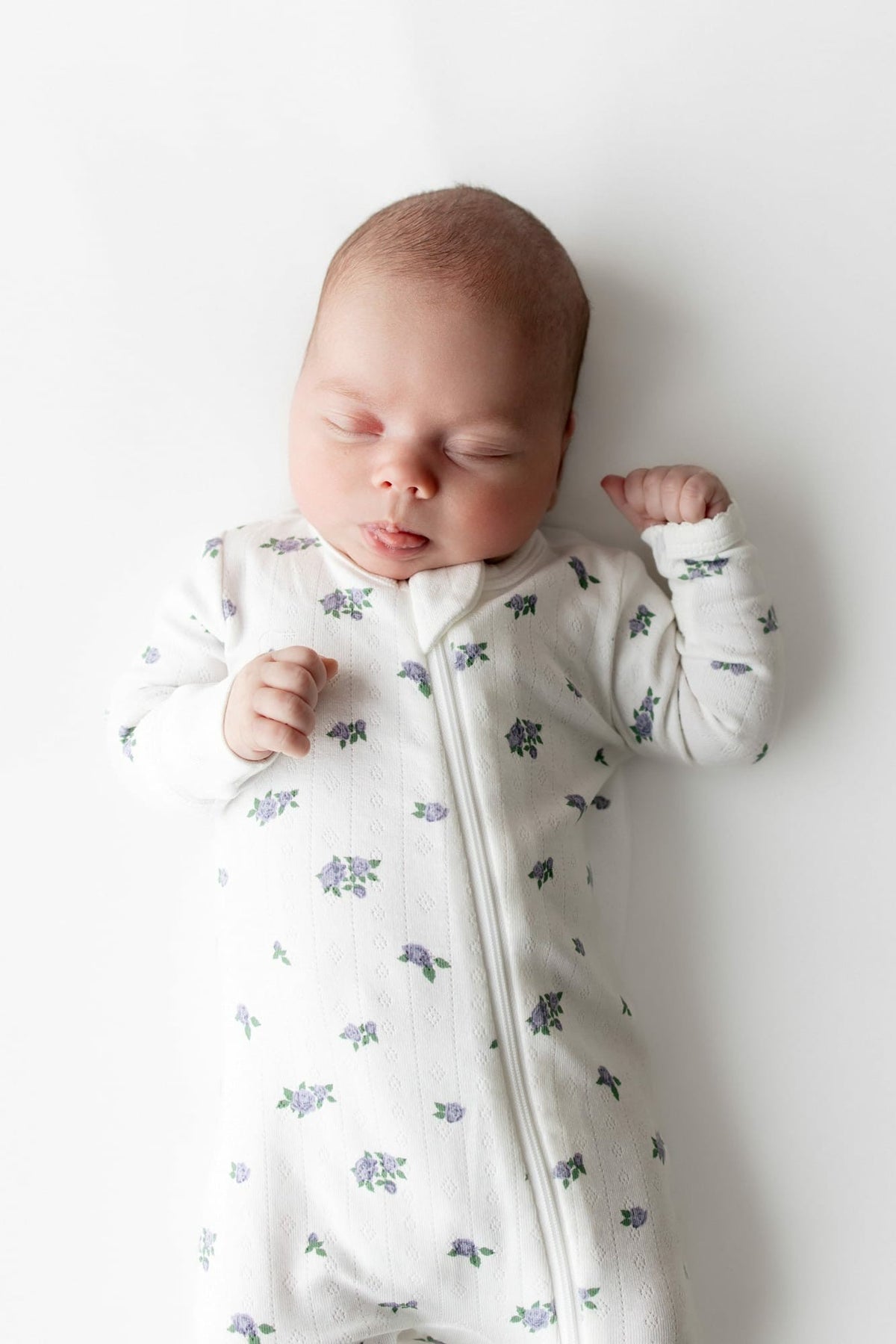 Kyte Baby Pointelle Zippered Footie in Spray Rose