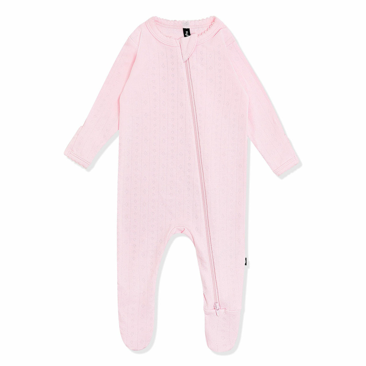 Kyte Baby Pointelle Zippered Footie in Sakura