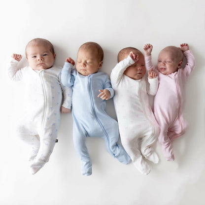 Kyte Baby Pointelle Zippered Footie in Sakura