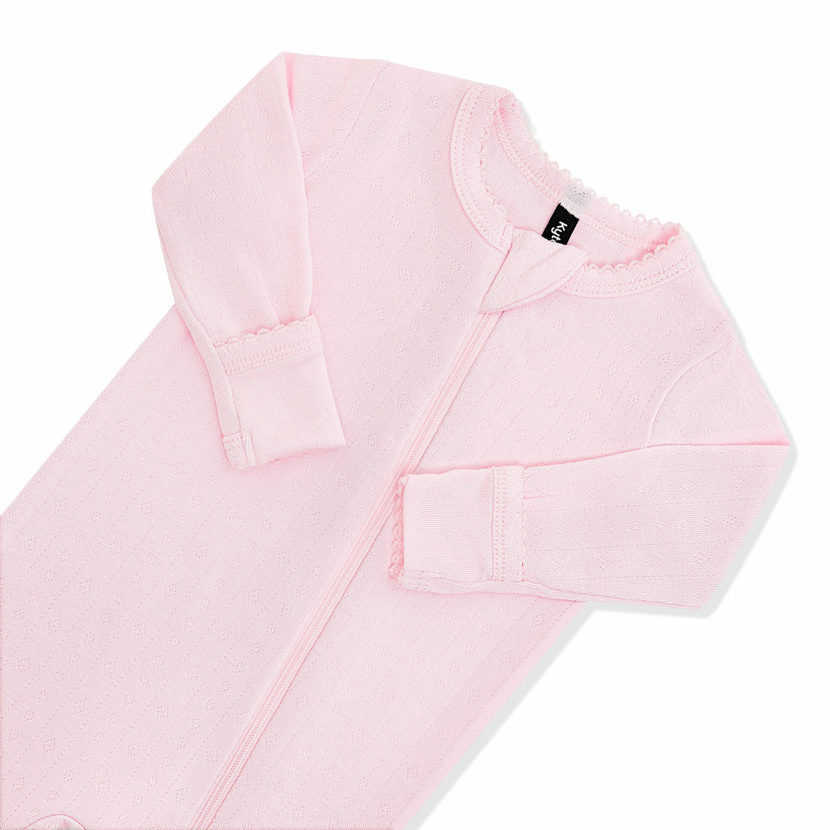 Kyte Baby Pointelle Zippered Footie in Sakura