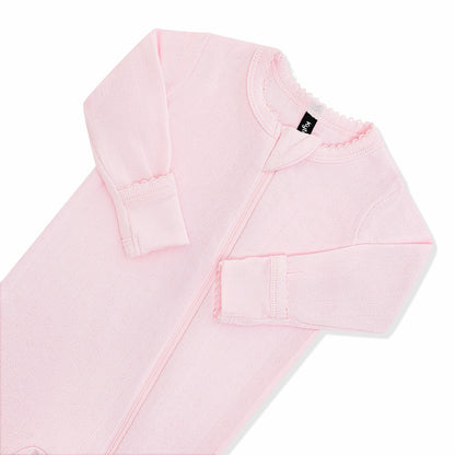 Kyte Baby Pointelle Zippered Footie in Sakura
