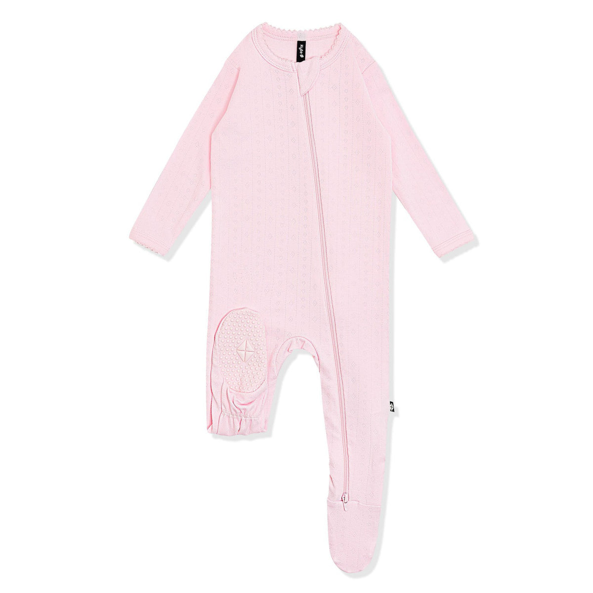 Kyte Baby Pointelle Zippered Footie in Sakura