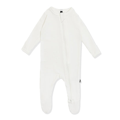 Kyte Baby Pointelle Zippered Footie in Cloud