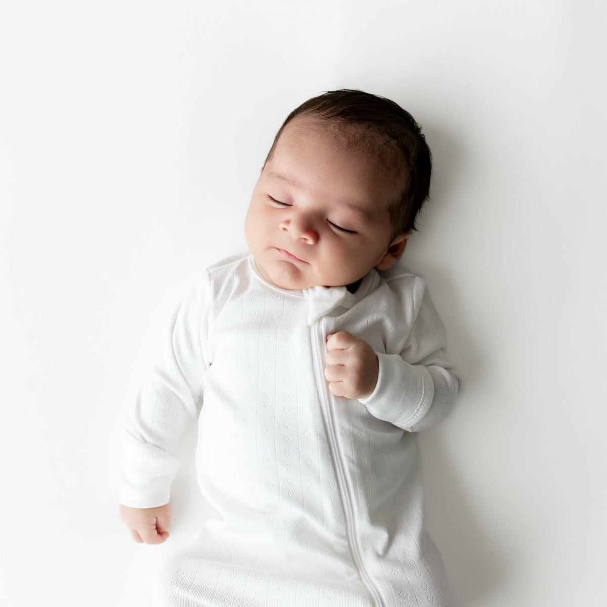 Kyte Baby Pointelle Zippered Footie in Cloud