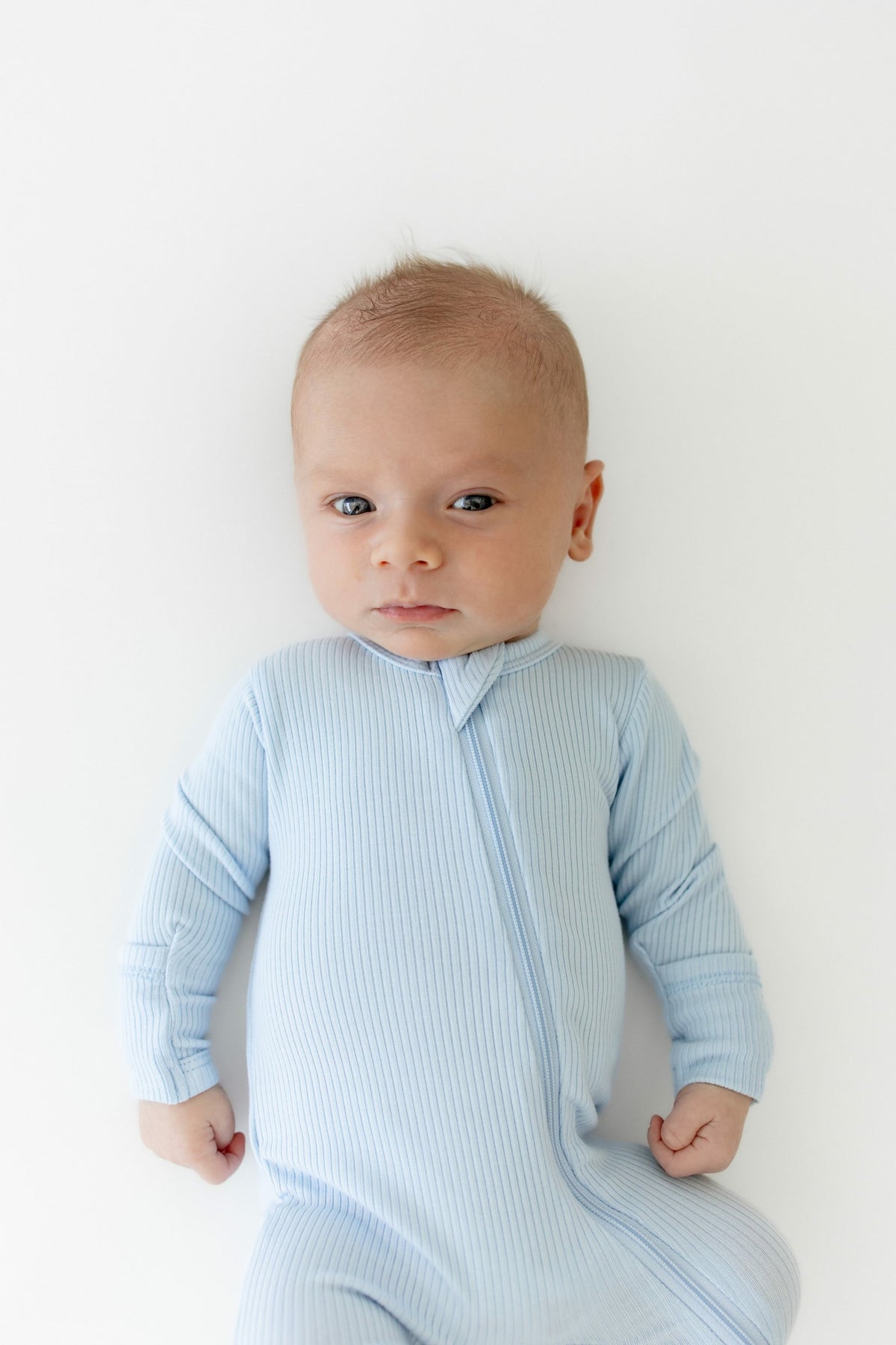 Kyte Baby Ribbed Zipper Footie in Breeze