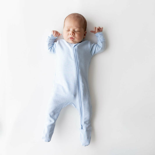 Kyte Baby Pointelle Zippered Footie in Breeze