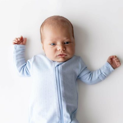 Kyte Baby Pointelle Zippered Footie in Breeze