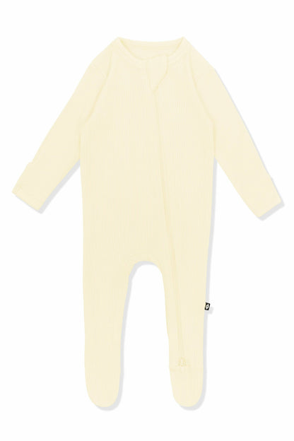 Kyte Baby Ribbed Zipper Footie in Chamomile
