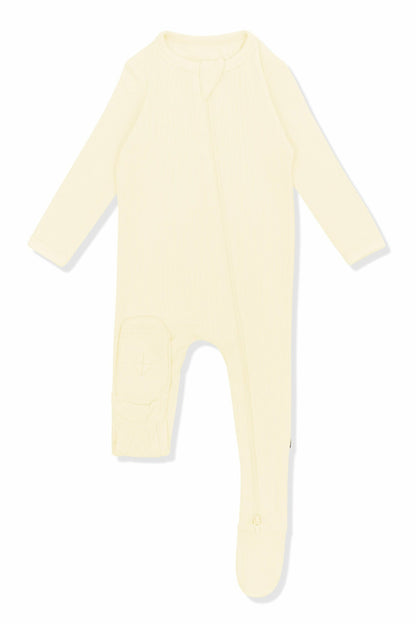 Kyte Baby Ribbed Zipper Footie in Chamomile