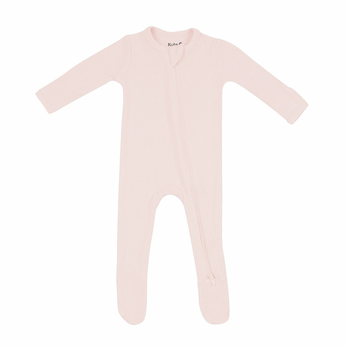 Kyte Baby Ribbed Zipper Footie in Blush