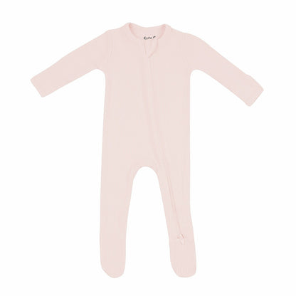 Kyte Baby Ribbed Zipper Footie in Blush