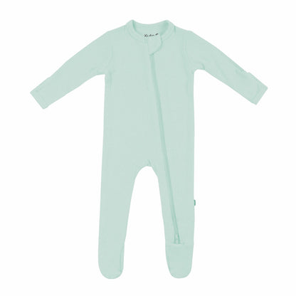 Kyte Baby Ribbed Zipper Footie in Sage