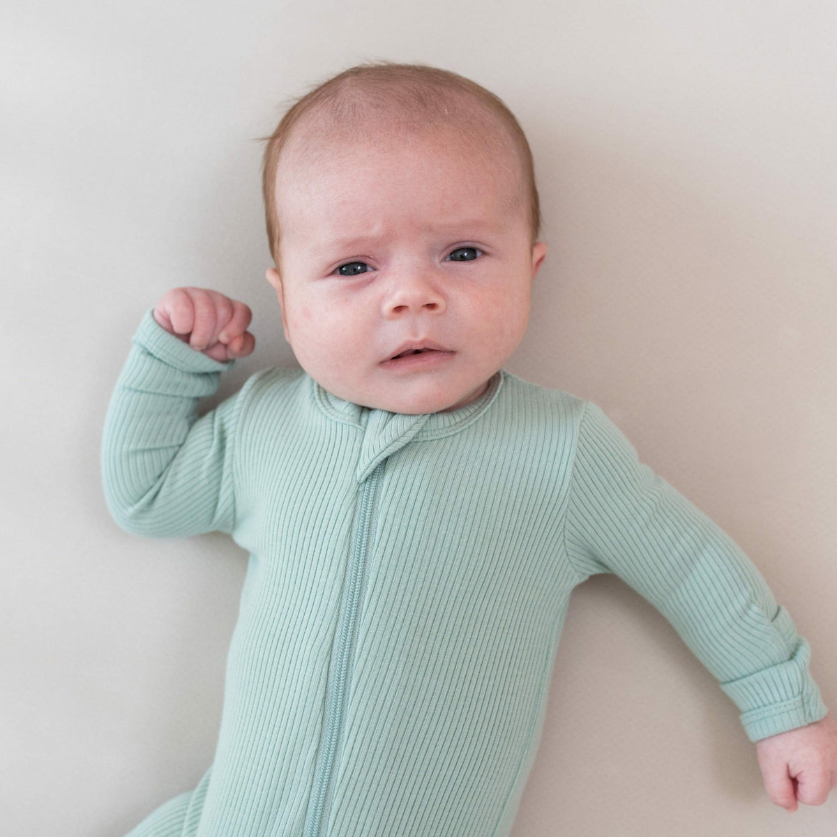 Kyte Baby Ribbed Zipper Footie in Sage