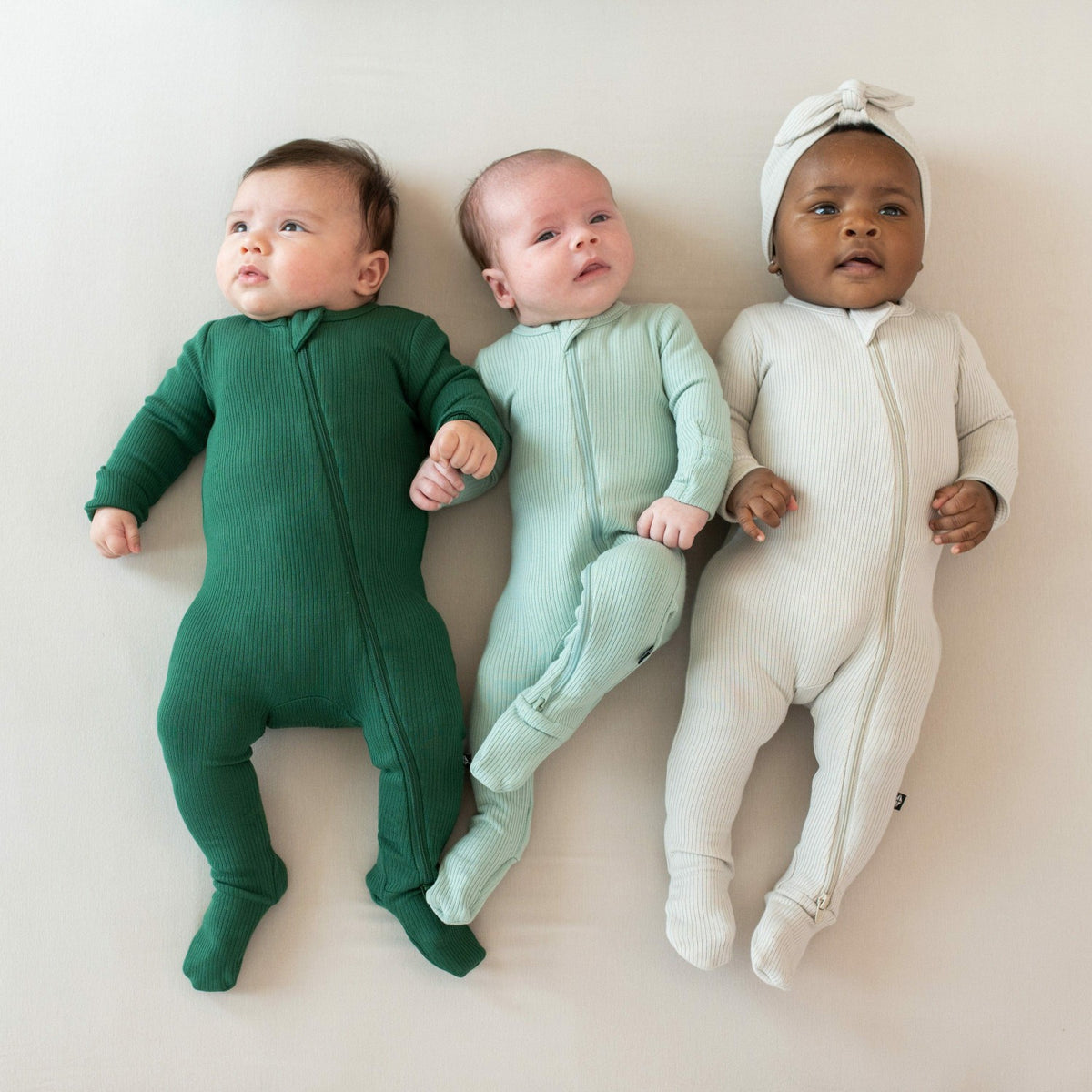 Kyte Baby Ribbed Zipper Footie in Sage