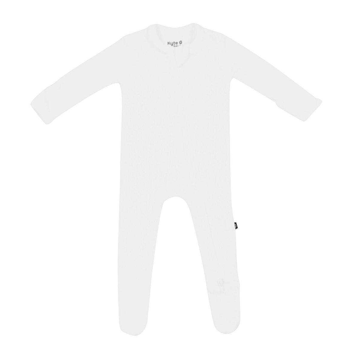 Kyte Baby Ribbed Zipper Footie in Cloud