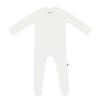 Kyte Baby Ribbed Zipper Footie in Cloud