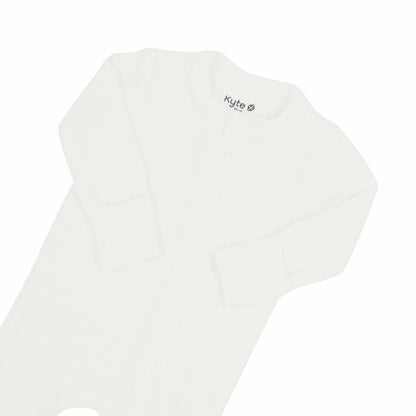 Kyte Baby Ribbed Zipper Footie in Cloud