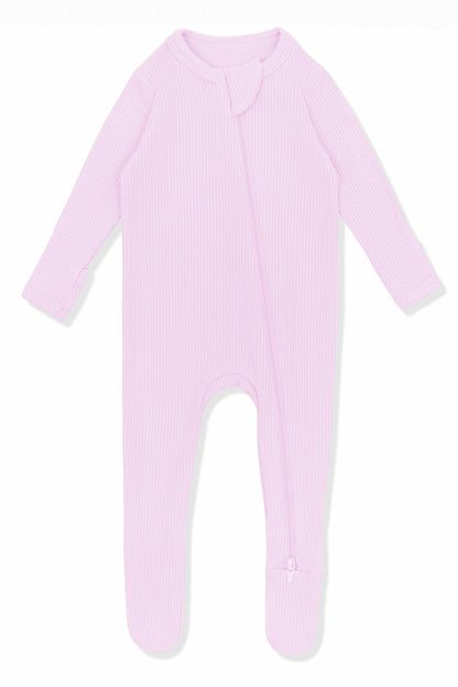 Kyte Baby Ribbed Zipper Footie in Thistle