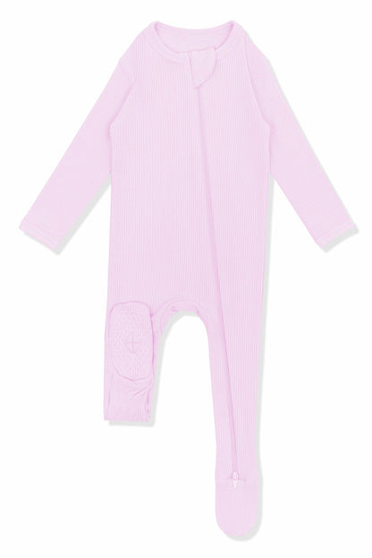 Kyte Baby Ribbed Zipper Footie in Thistle