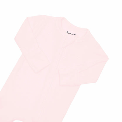Kyte Baby Ribbed Zipper Footie in Sakura