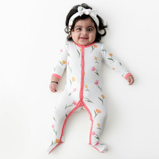 Kyte Baby Footie in Tulip