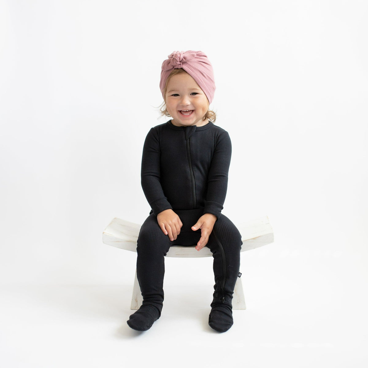 Kyte Baby Ribbed Zipper Footie in Midnight