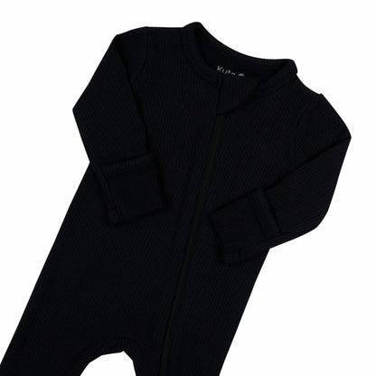 Kyte Baby Ribbed Zipper Footie in Midnight