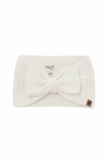 Kyte Baby Chunky Knit Bow Headband in Oat