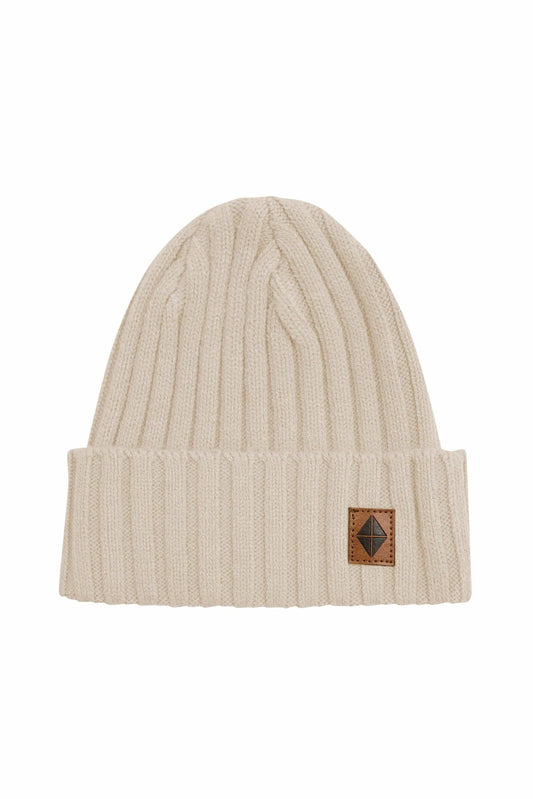 Kyte Baby Chunky Knit Ribbed Beanie in Almond