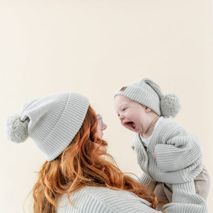 Kyte Baby Chunky Knit Pom Beanie in Oat