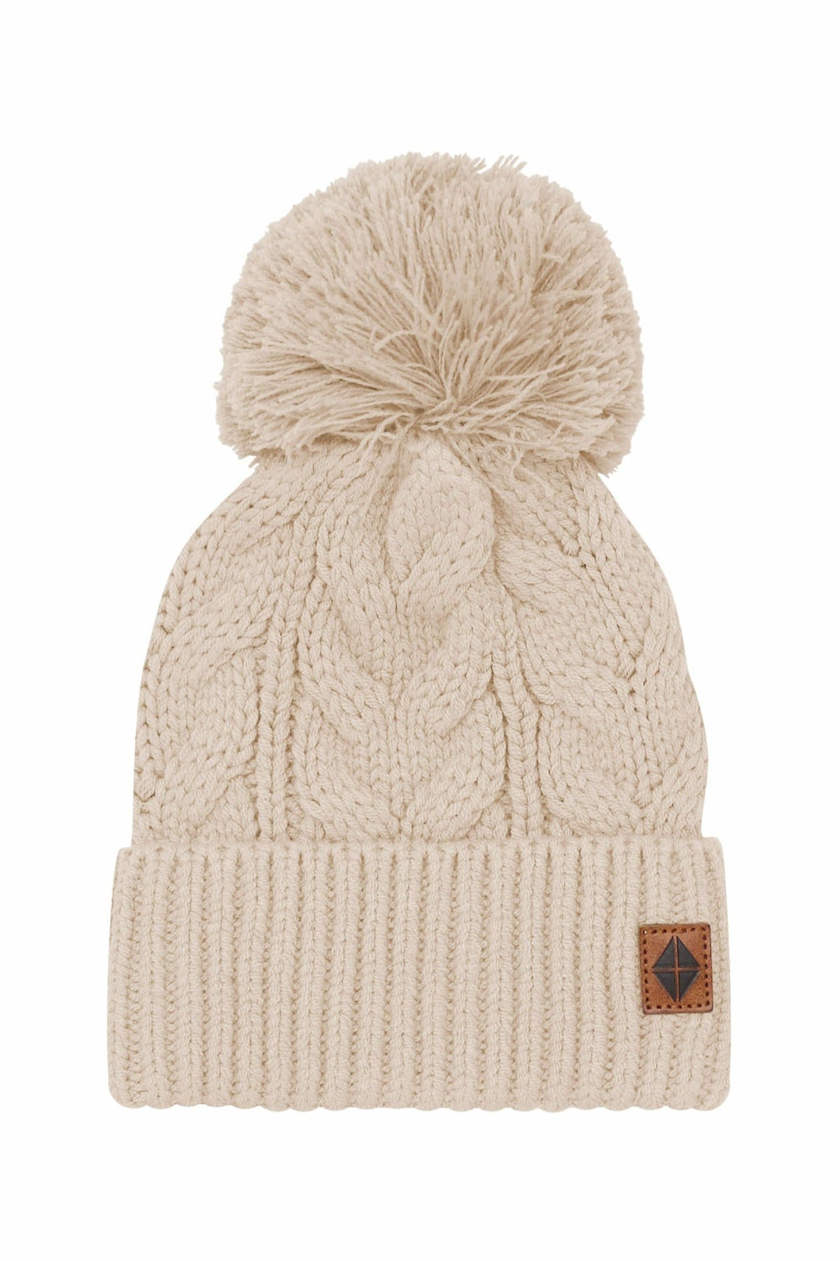 Kyte Baby Chunky Cable Knit Beanie in Almond