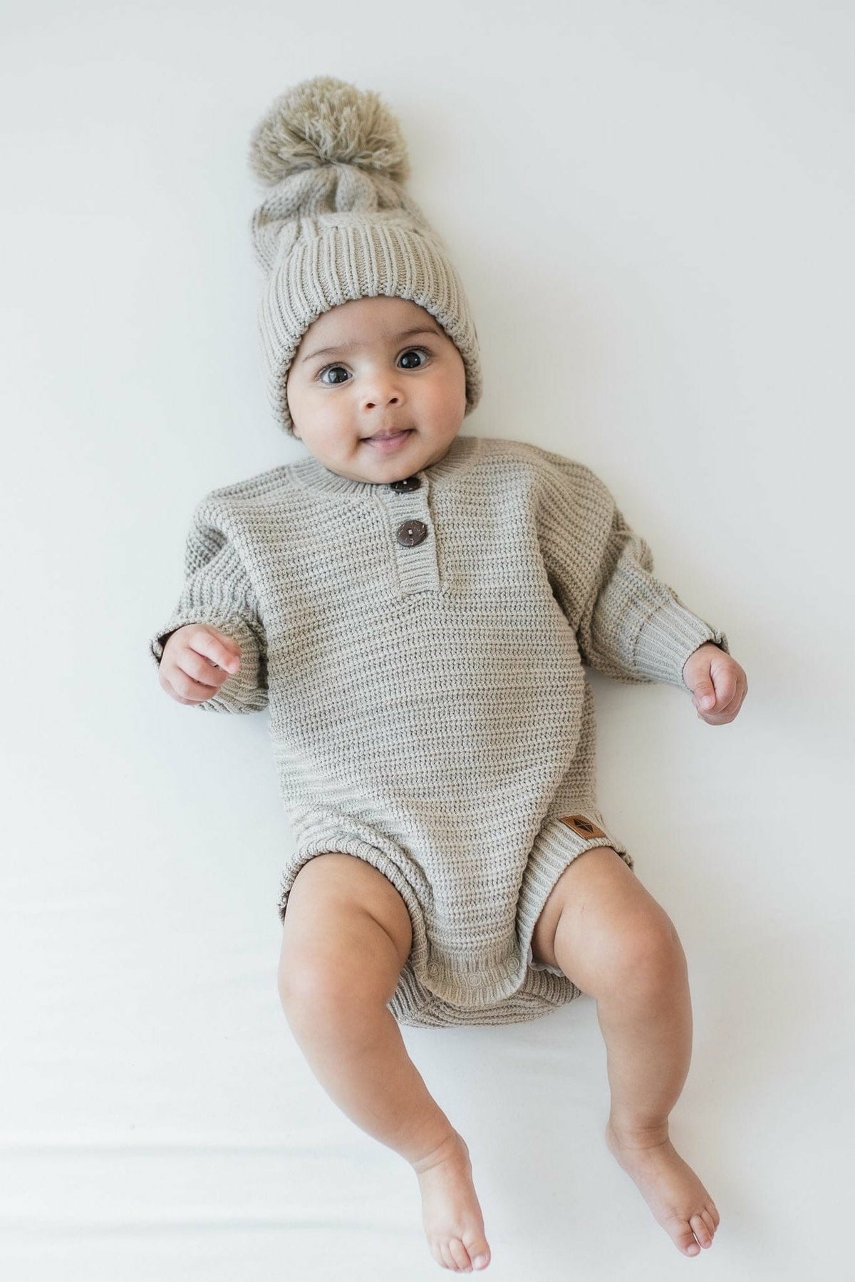 Kyte Baby Chunky Cable Knit Beanie in Almond