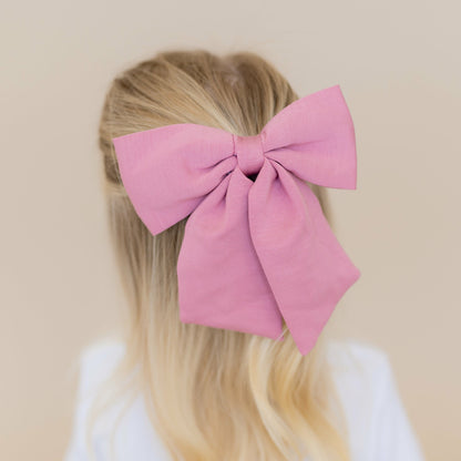 Kyte Baby Large Alligator Clip Bow in Apple Blossom