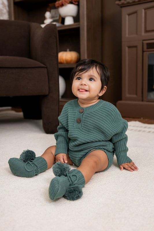 Kyte Baby Knit Booties in Pine