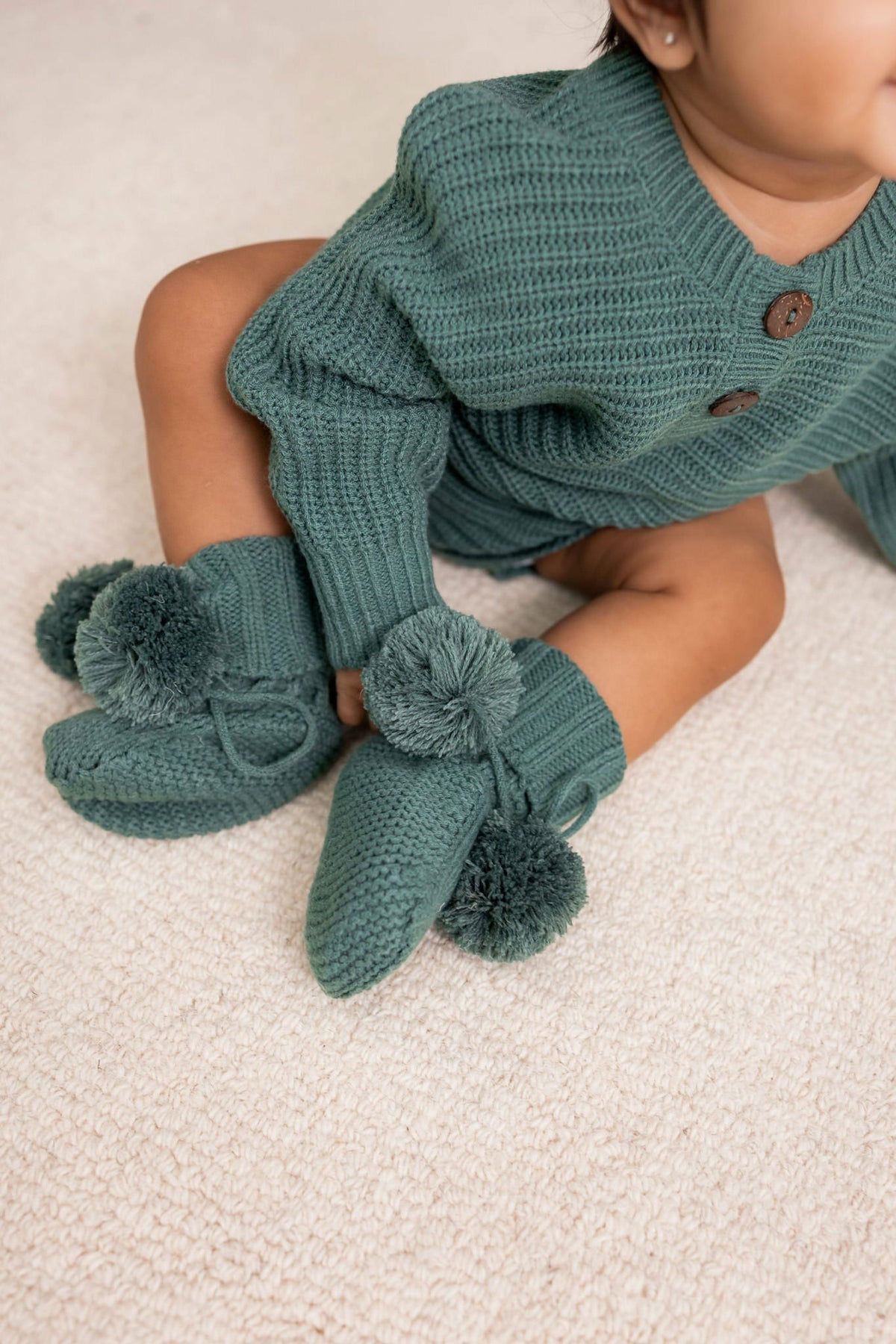 Kyte Baby Knit Booties in Pine