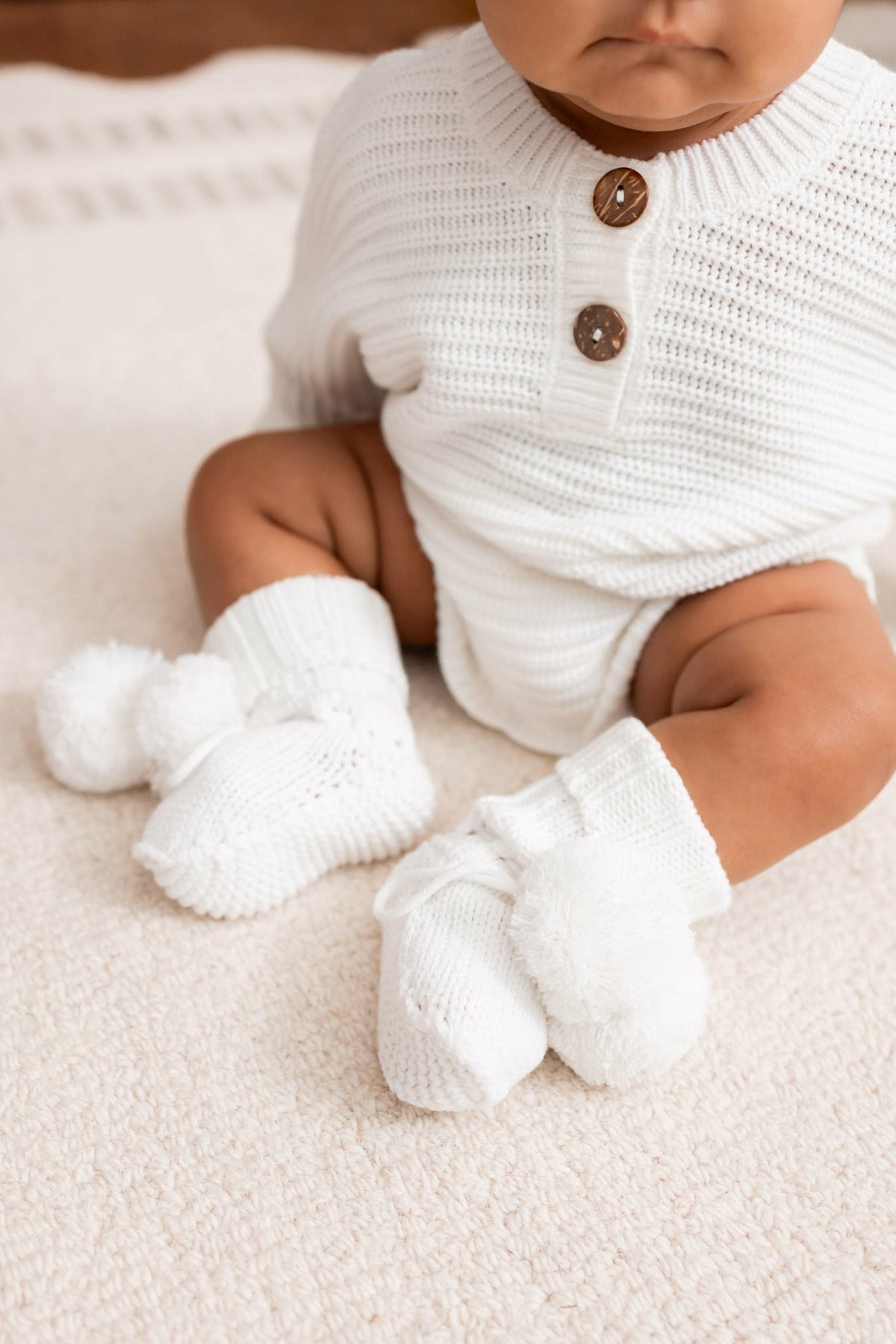 Kyte Baby Knit Booties in Cloud