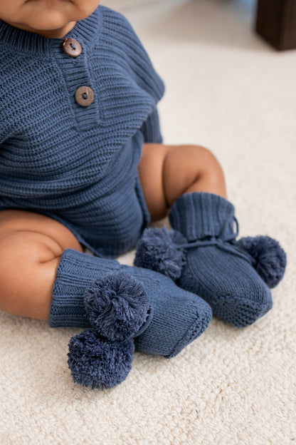 Kyte Baby Knit Booties in Oxford