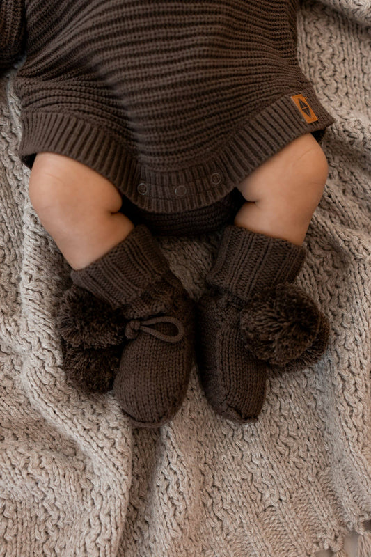 Kyte Baby Knit Booties in Espresso