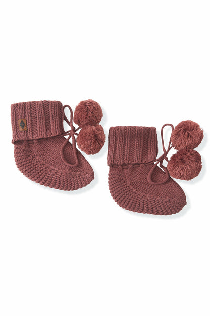Kyte Baby Knit Booties in Ember