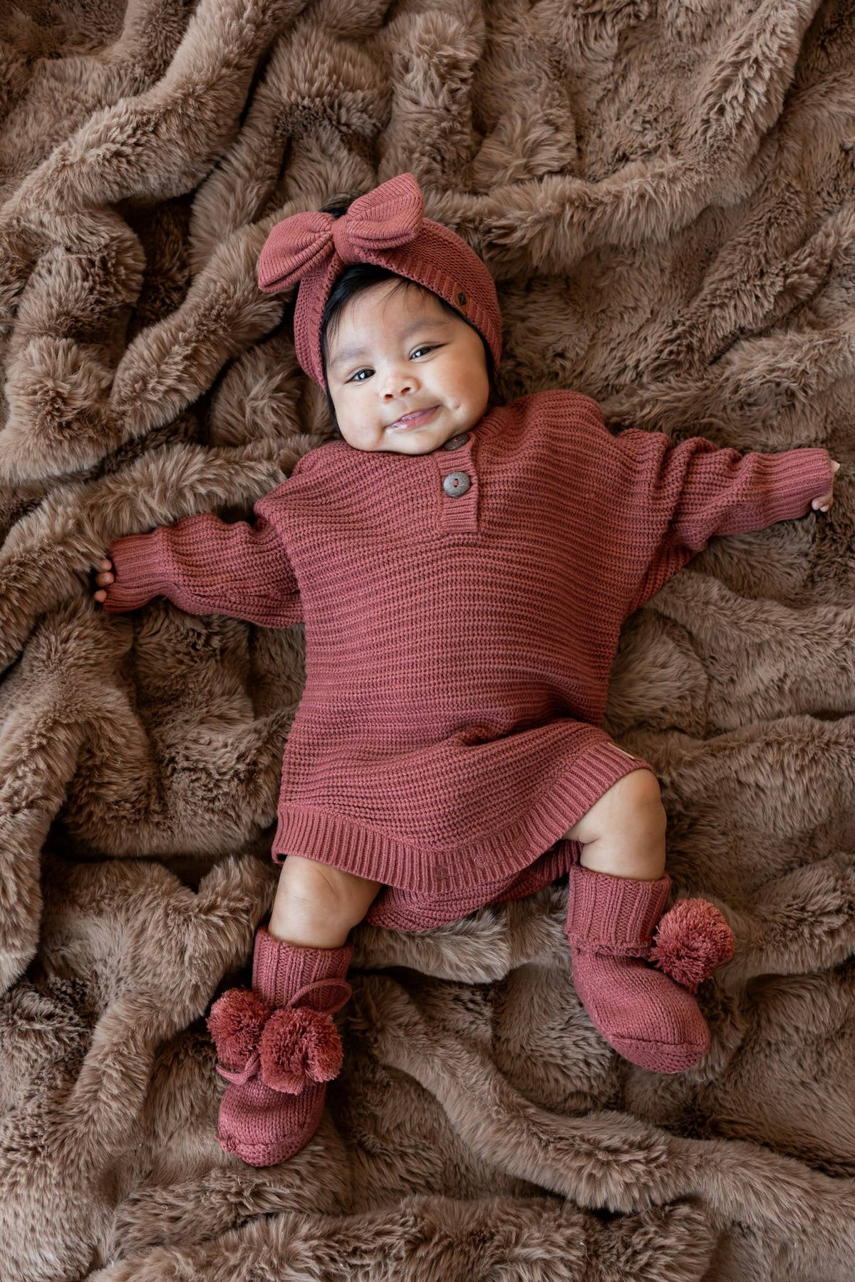 Kyte Baby Knit Booties in Ember