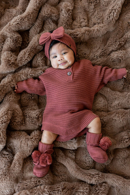 Kyte Baby Knit Booties in Ember