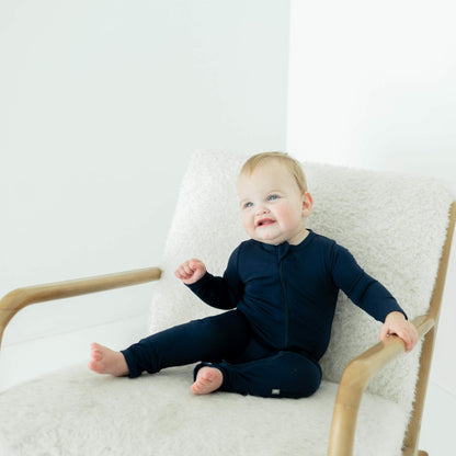 Kyte Baby Zippered Romper in Navy